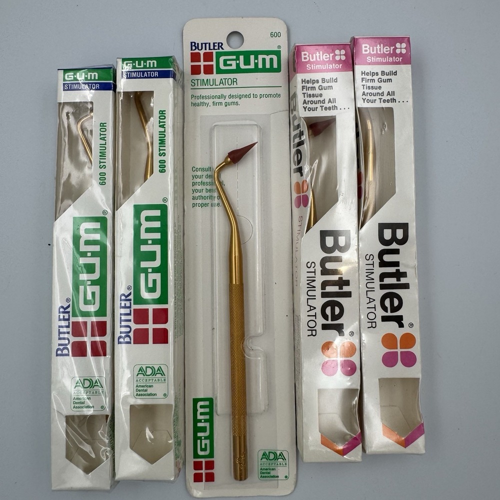 Lot Of 5 Gold Butler Gum Stimulators NOS #600 Stimulator